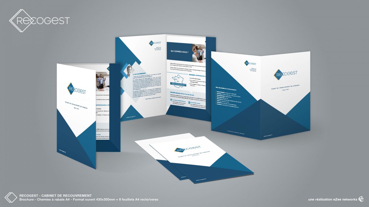 Recogest - Brochure, chemise à rabats