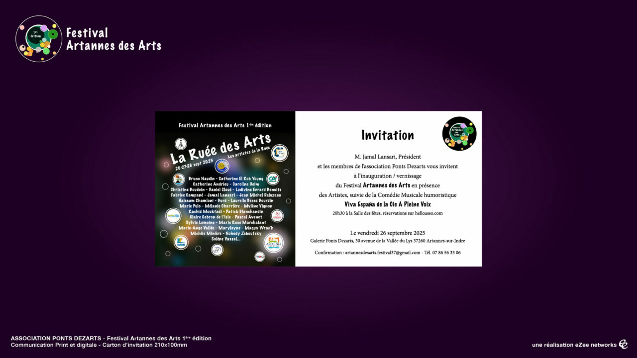 Festival Artannes des Arts - Carton d'invitation